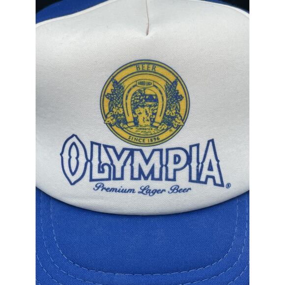 Vtg OLYMPIA Beer Hat 80’s Premium Lager SnapBack Trucker Cap Foam Cap - Picture 3 of 9